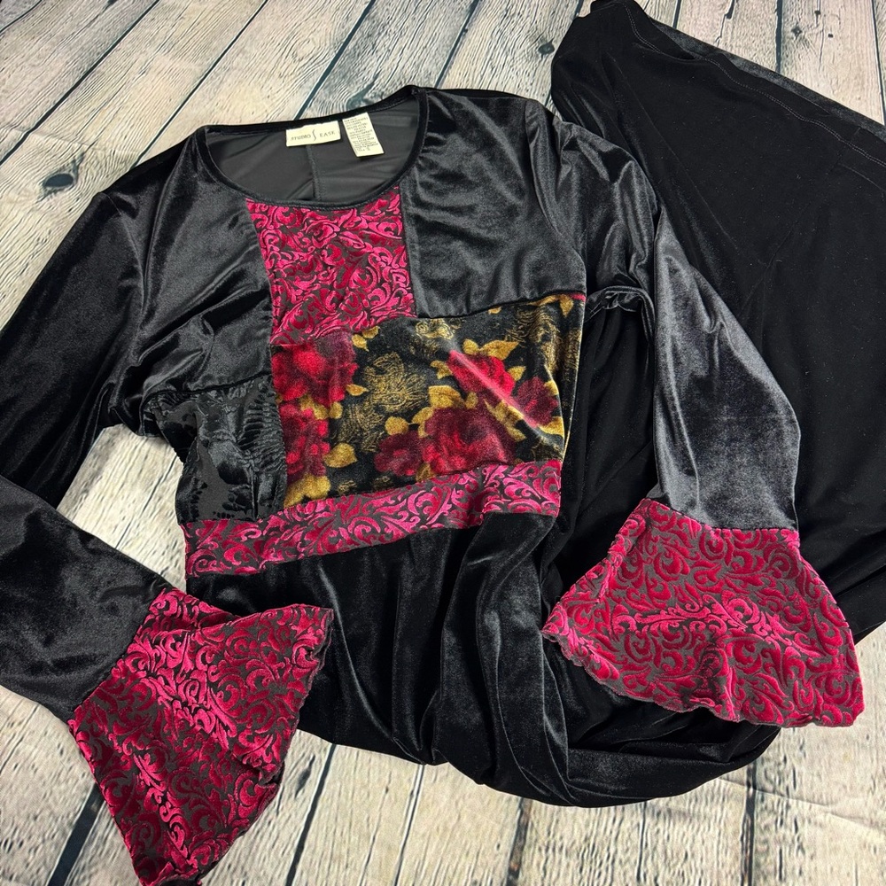 Vintage Studio Ease Velvet Patchwork Whimsigoth M… - image 4